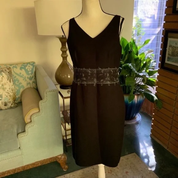 VINTAGE CASUAL CORNER BLACK EVENING DRESS SIZE 10 - Picture 3 of 15